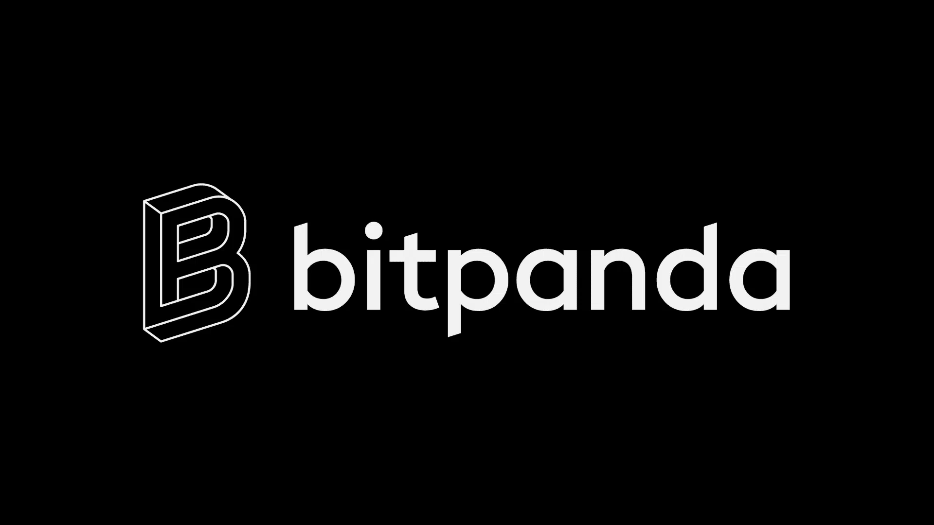 Logo Bitpanda blanc sur fond noir