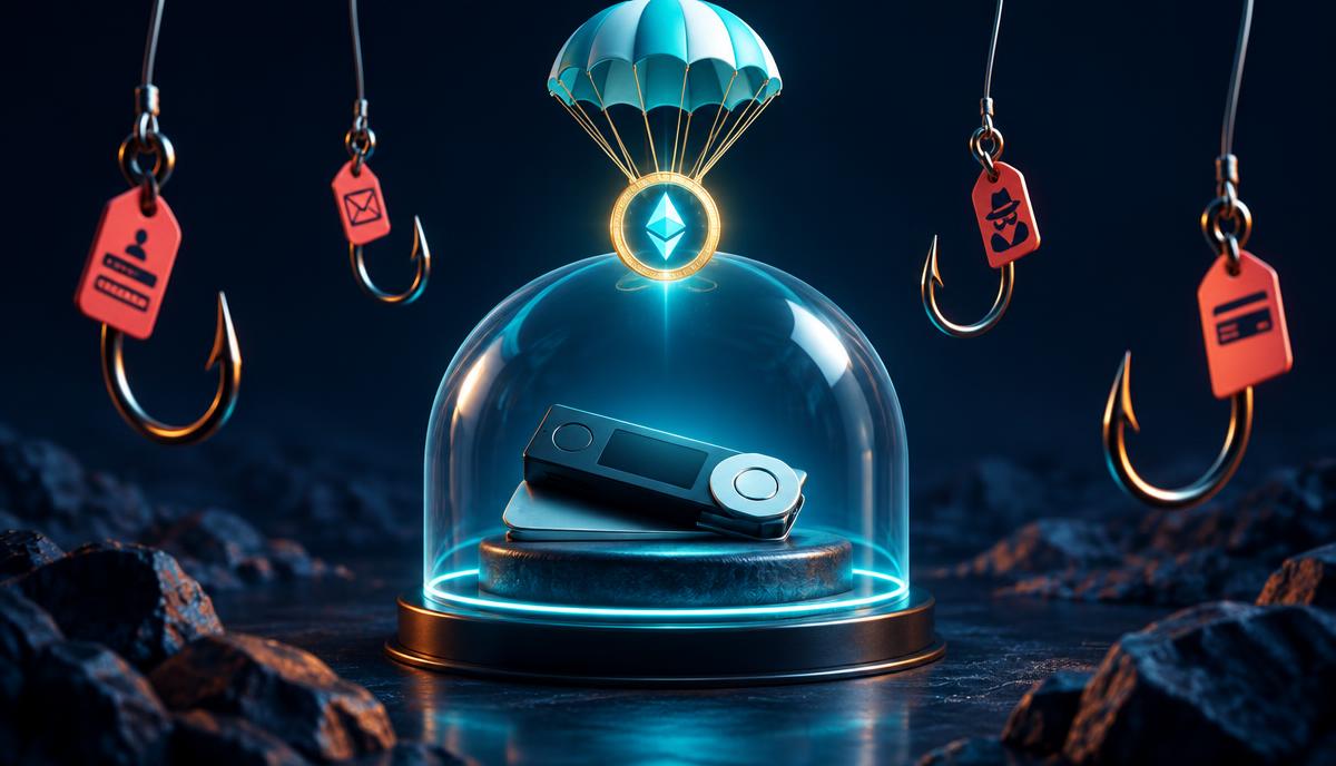 Jeton parachuté vers un wallet protégé des tentatives de phishing